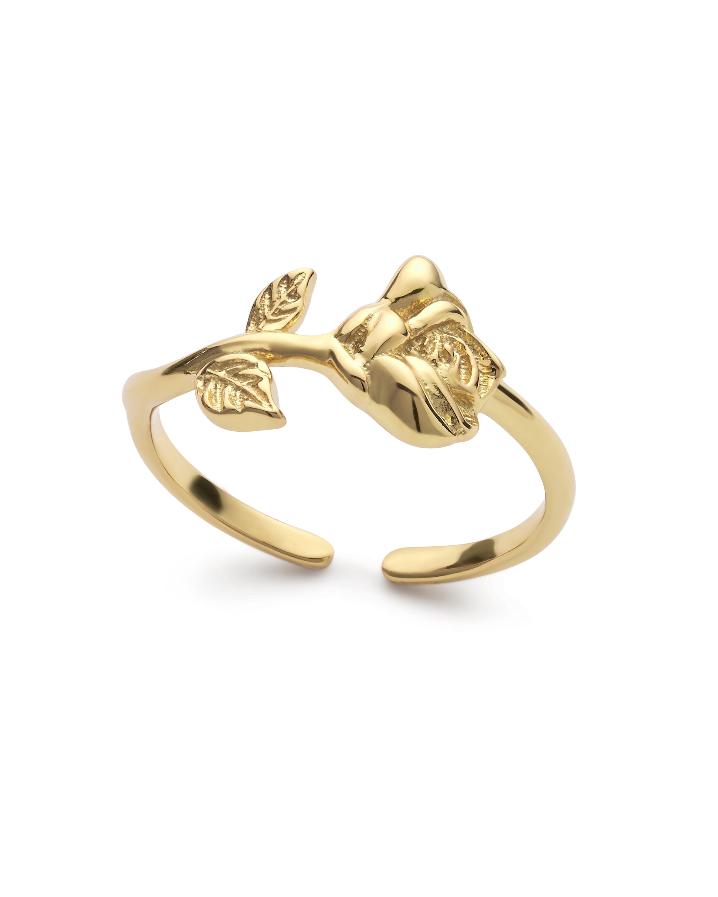 Gold Rose Band Ring - Rings - Elk & Bloom