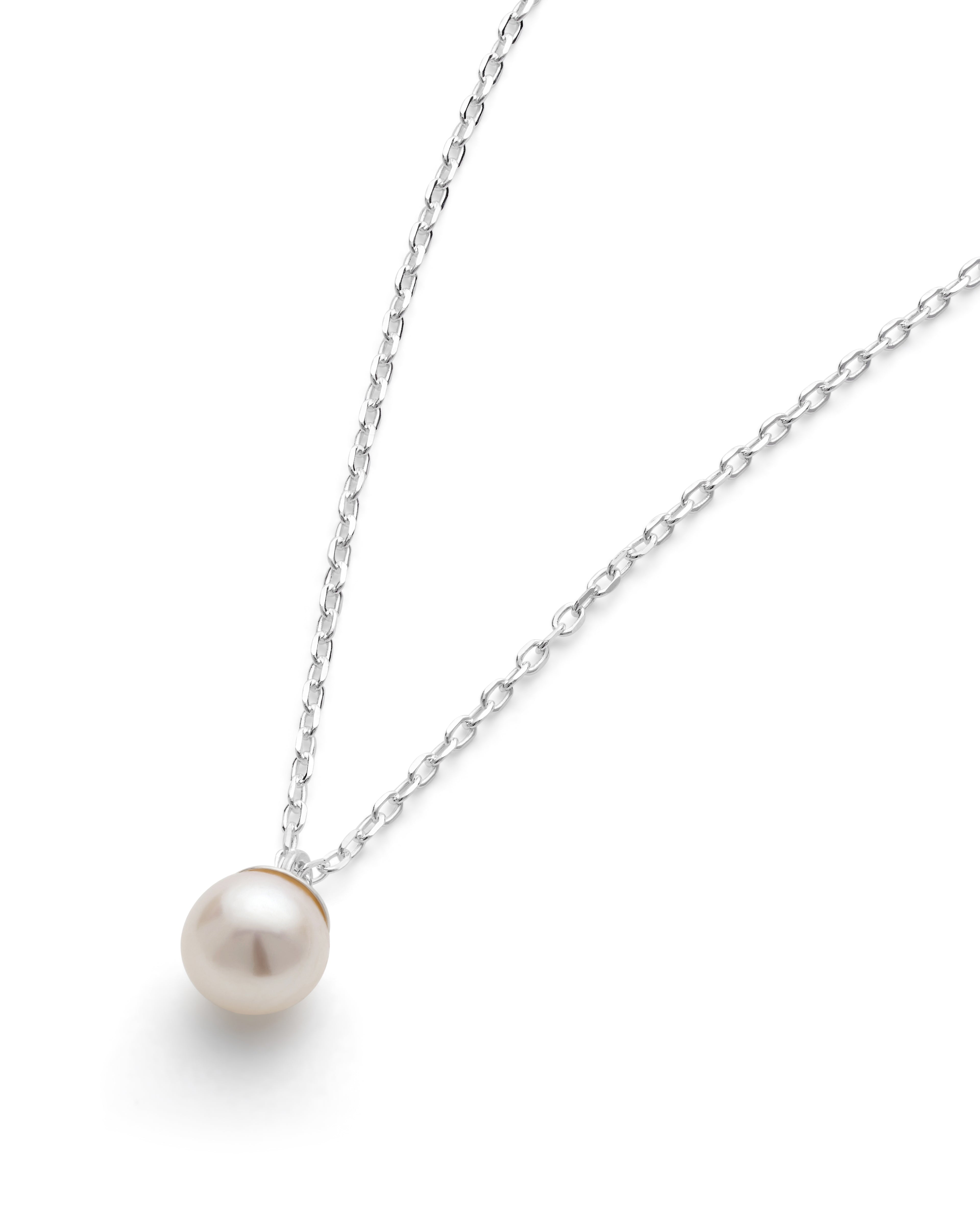 Silver Single Real Seed Pearl Necklace - Necklaces - Elk & Bloom