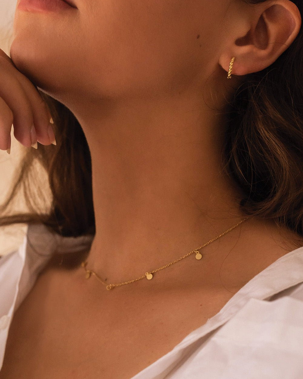 Small Gold Thin Hoop Earrings - Earrings - Elk & Bloom