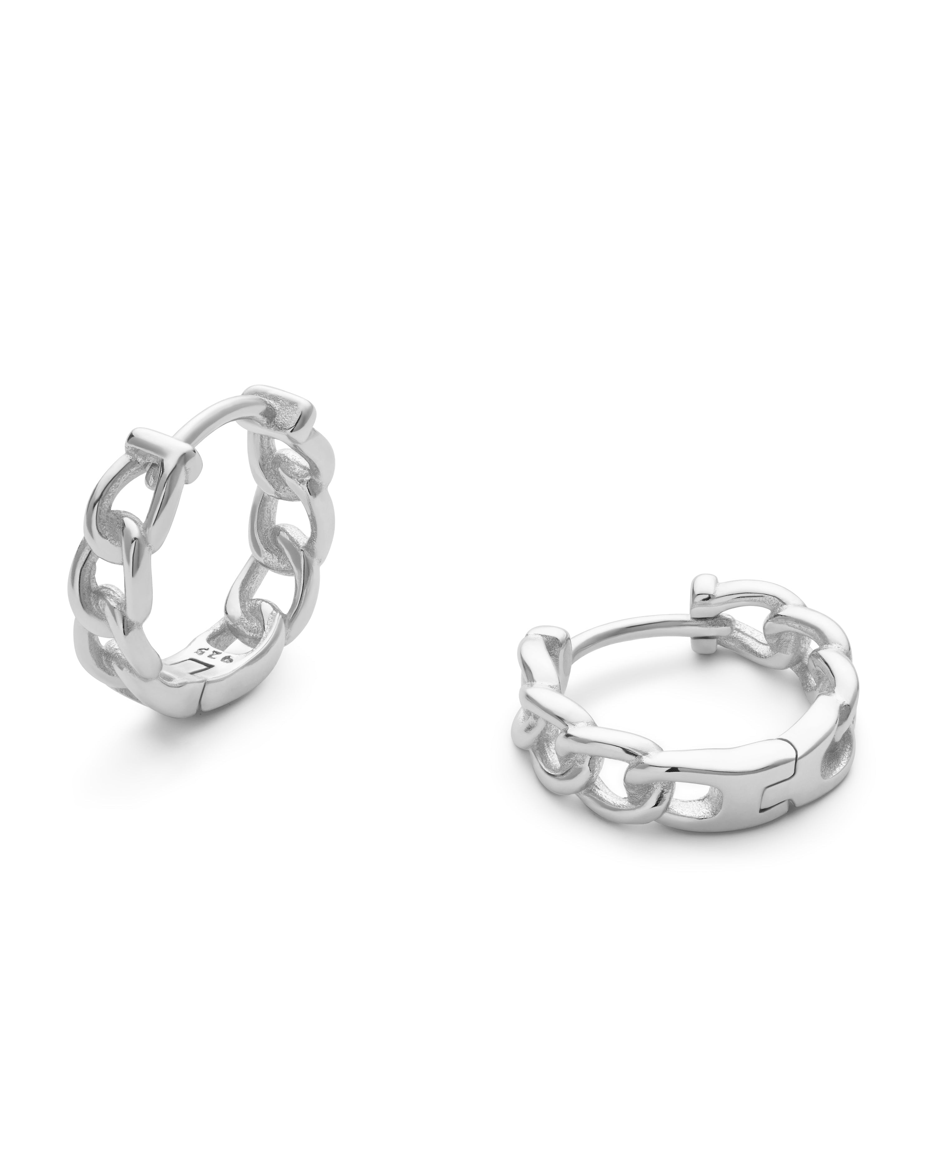 Sterling Silver Chain Hoops - Earrings - Elk & Bloom