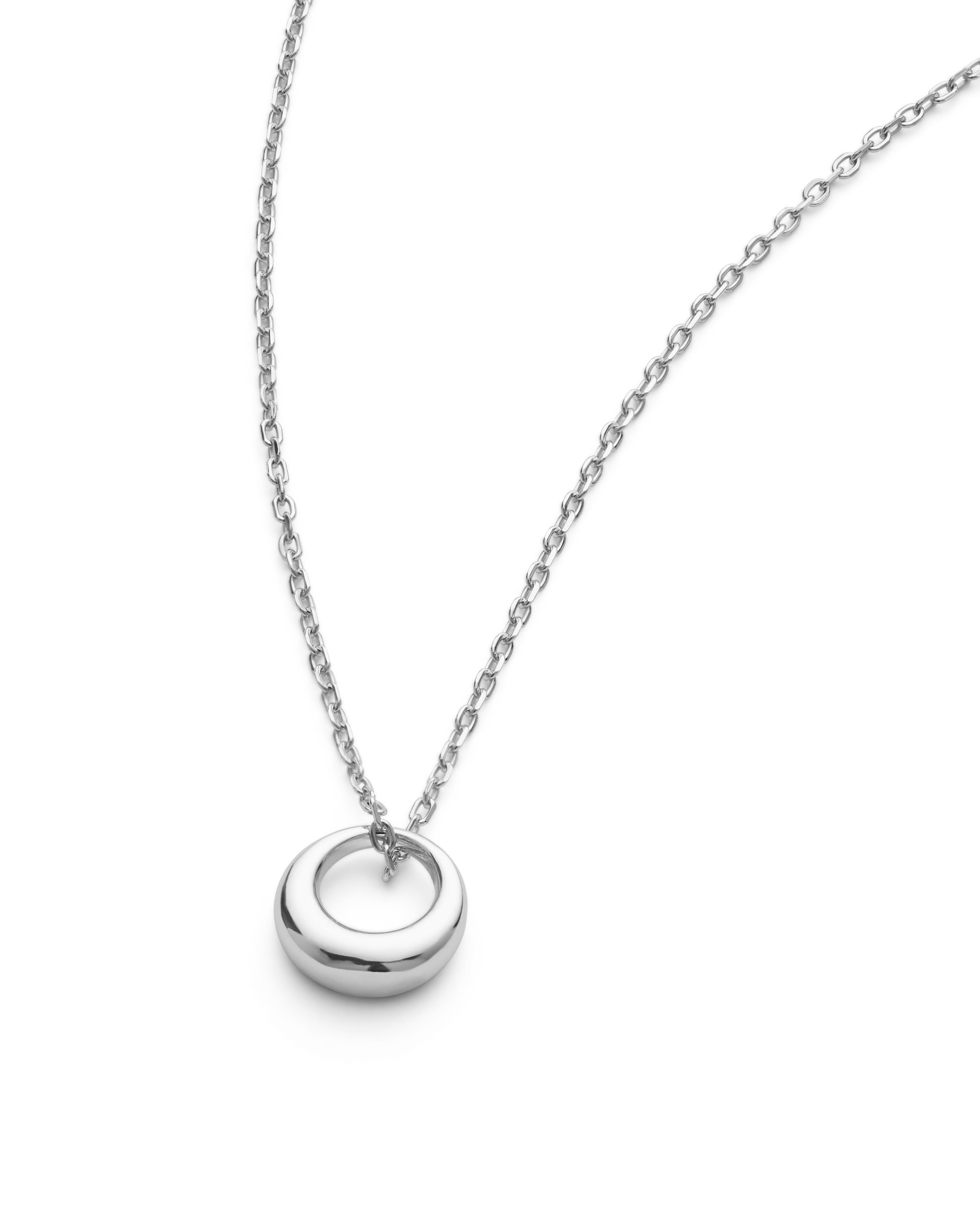 Sterling Silver Dainty Circle Necklace - Necklaces - Elk & Bloom