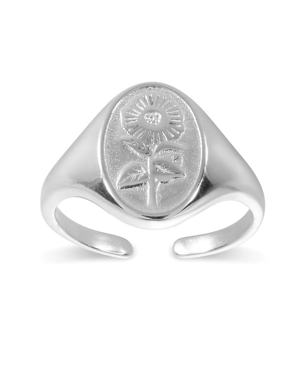 Sterling Silver Sunflower Ring - Rings - Elk & Bloom
