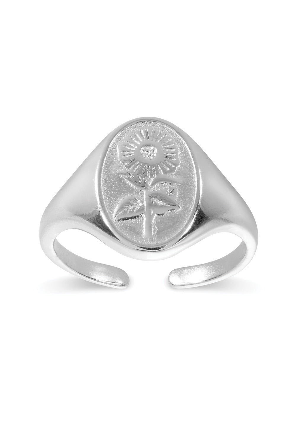 Sterling Silver Sunflower Ring - Rings - Elk & Bloom