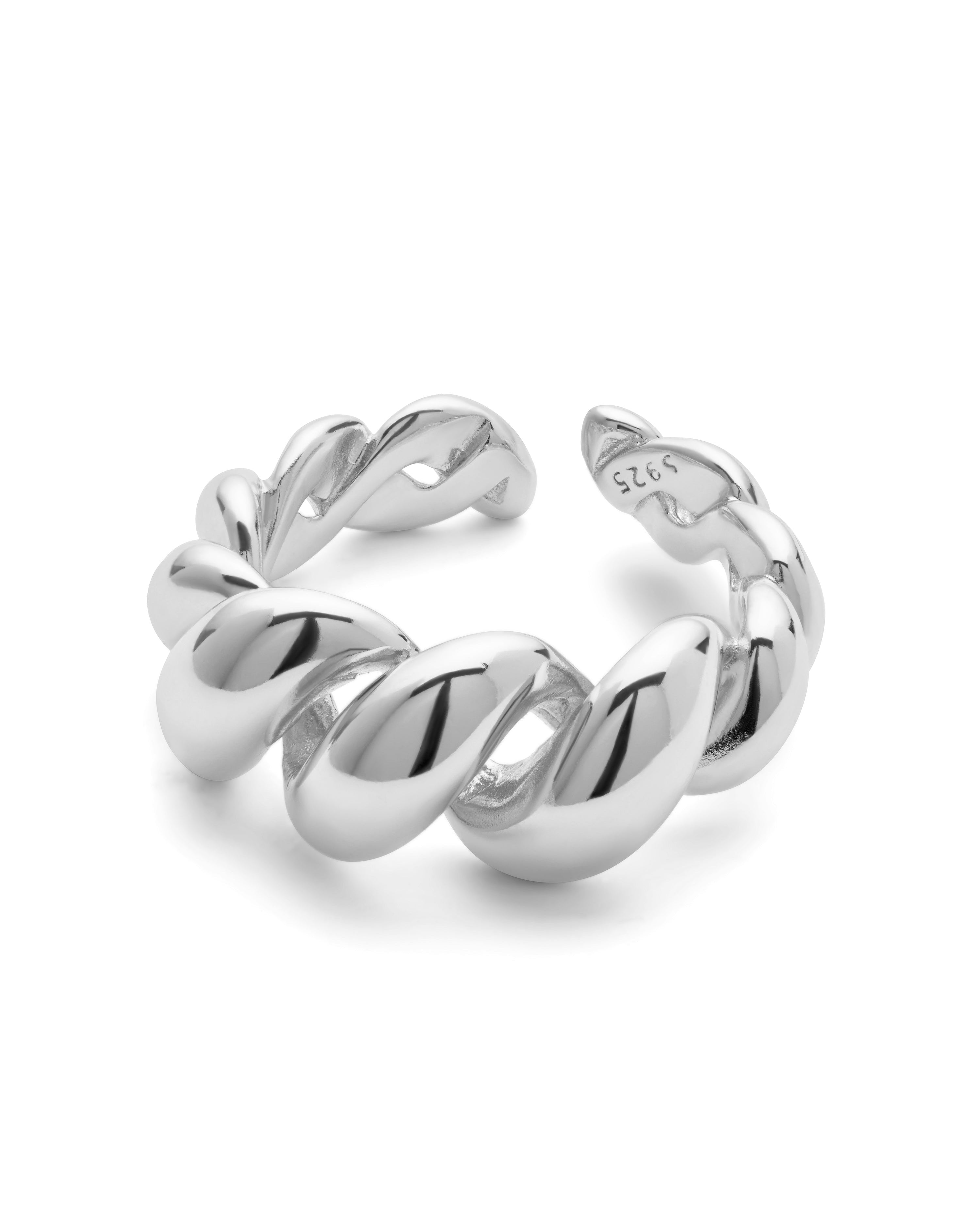 Sterling Silver Twist Link Ring - Rings - Elk & Bloom