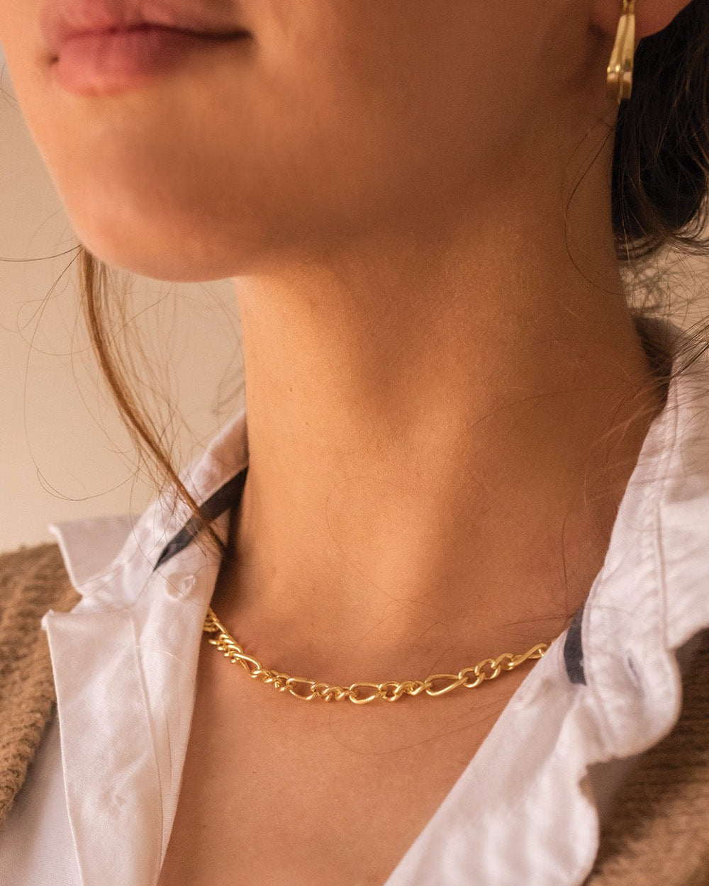 Thick 18K Gold Link Chain Necklace - Necklaces - Elk & Bloom