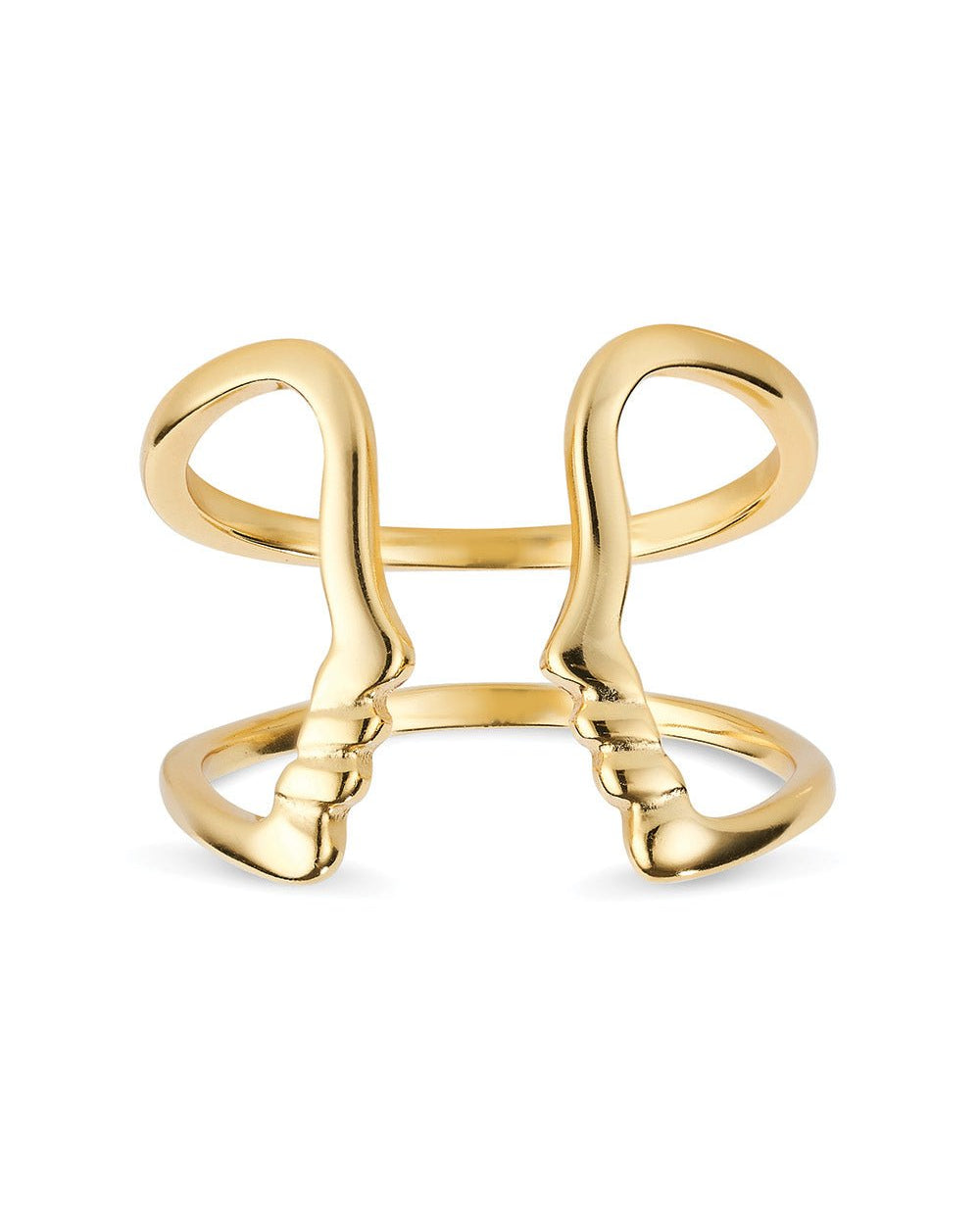 Thick 18K Gold Statement Face Ring - Rings - Elk & Bloom
