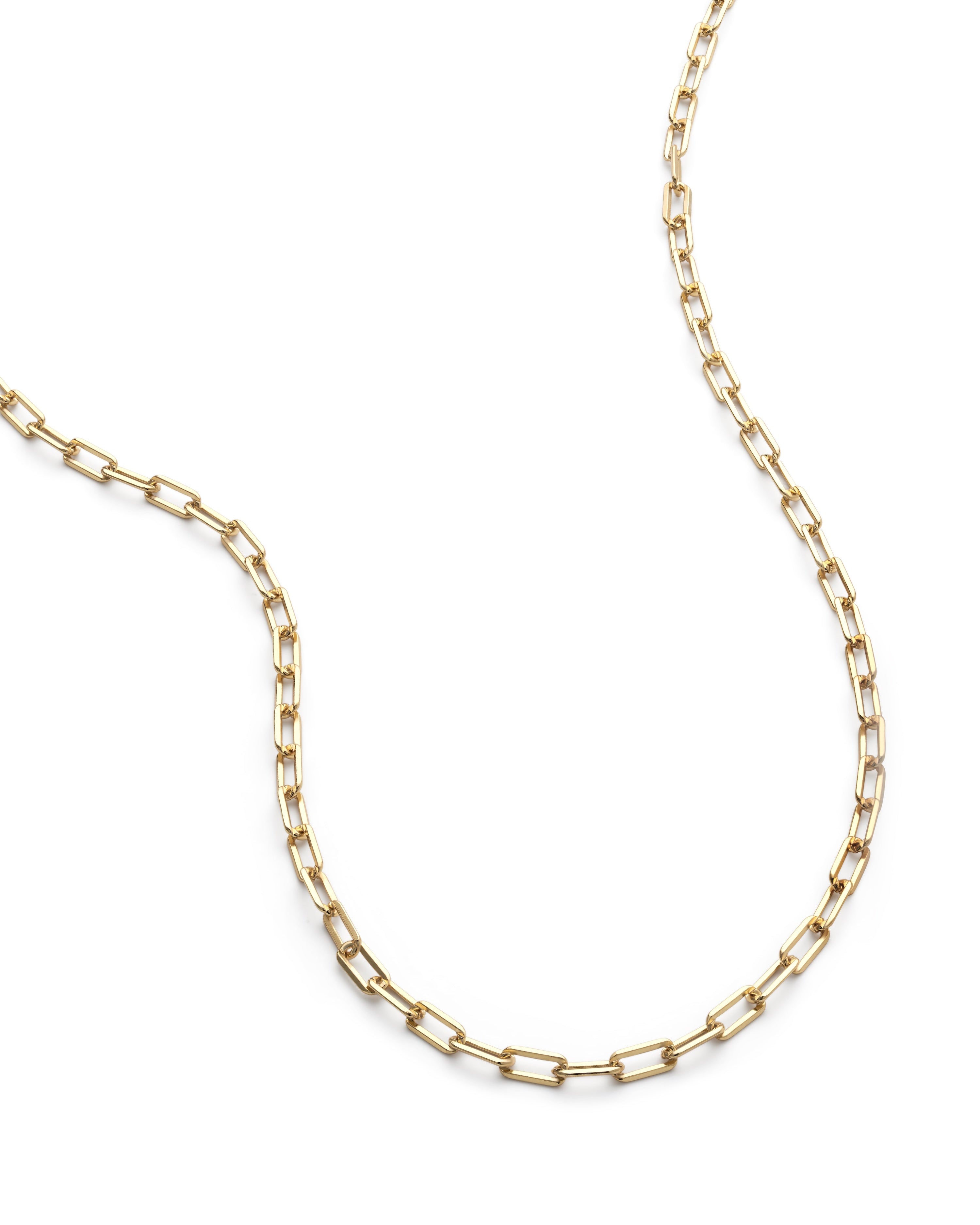 Thin Paperclip 18K Gold Chain Necklace - Necklaces - Elk & Bloom