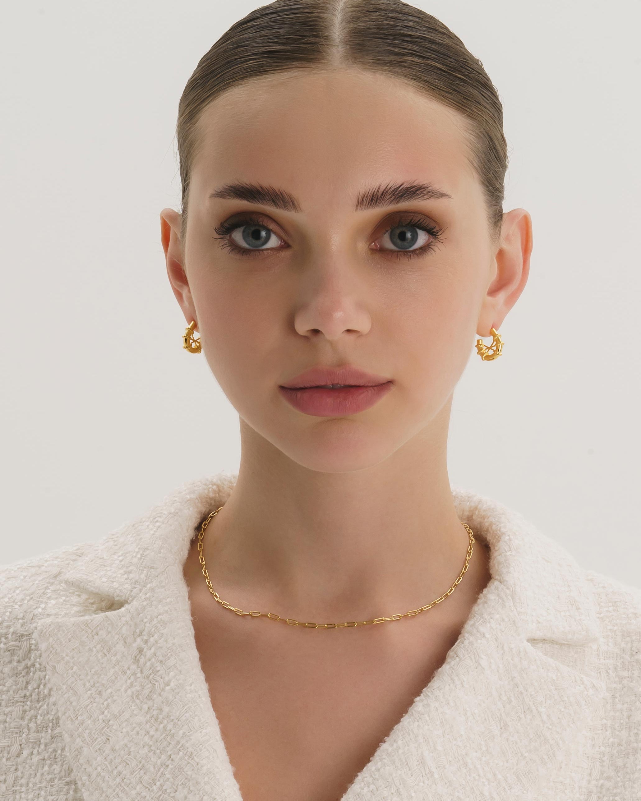 Thin Paperclip 18K Gold Chain Necklace - Necklaces - Elk & Bloom