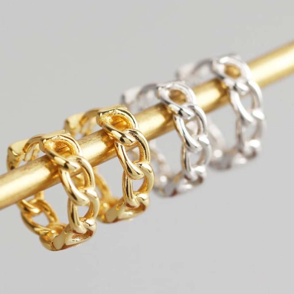 14k Gold Chain Hoops - Earrings - Elk & Bloom