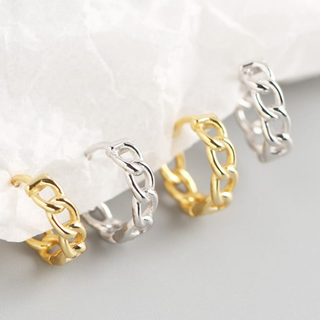 14k Gold Chain Hoops - Earrings - Elk & Bloom