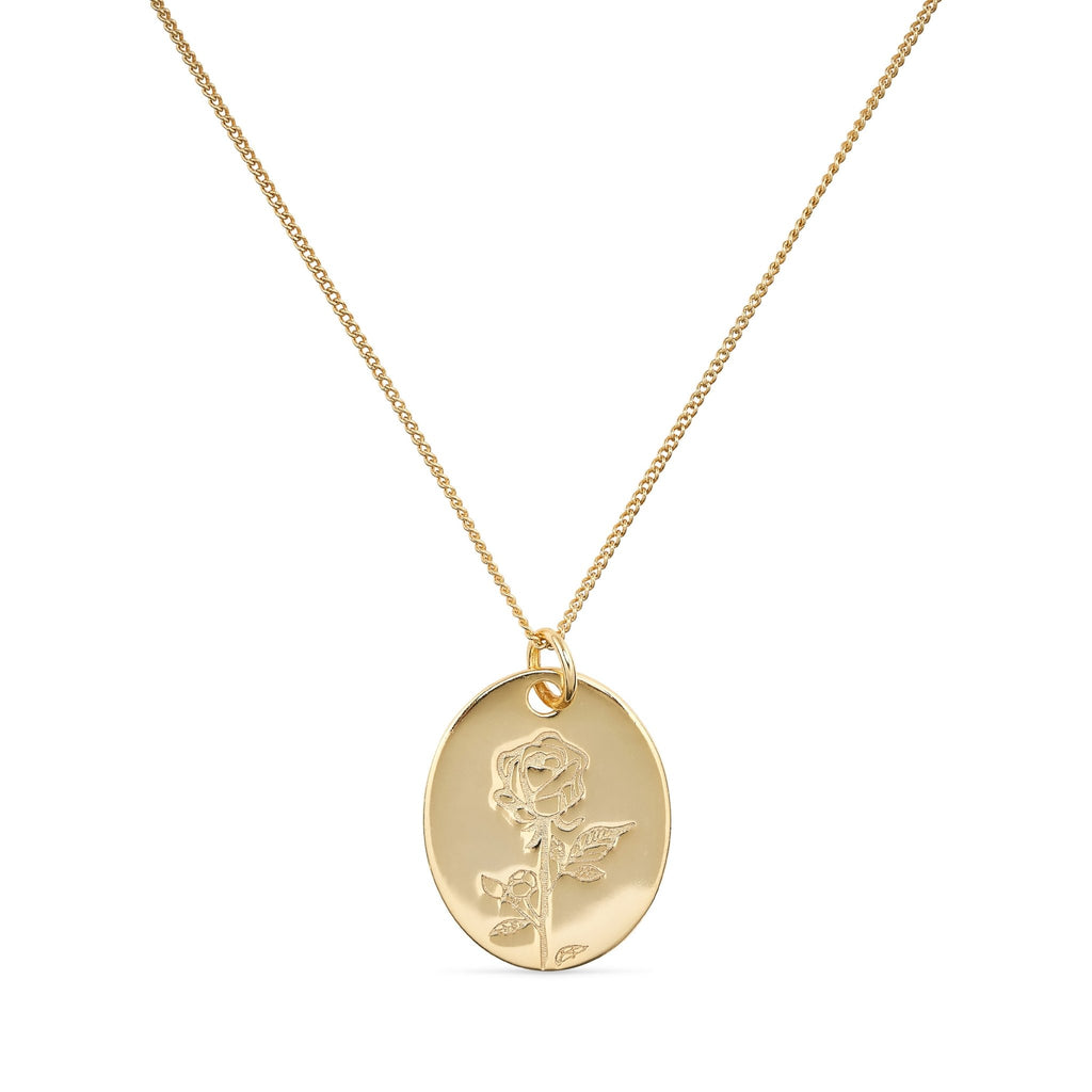 14K Gold Rose Flower Necklace - Necklaces - Elk & Bloom