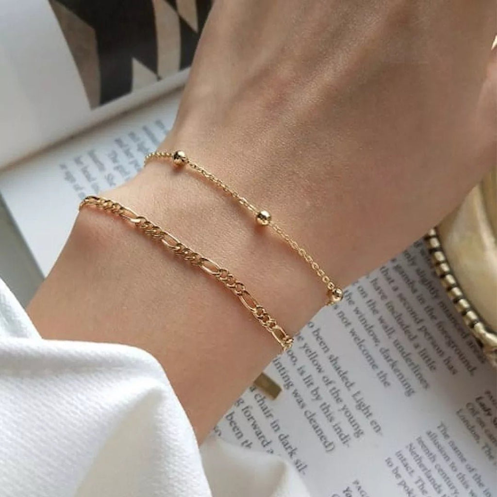 Dainty 14K Gold Beaded Bracelet - Bracelets - Elk & Bloom