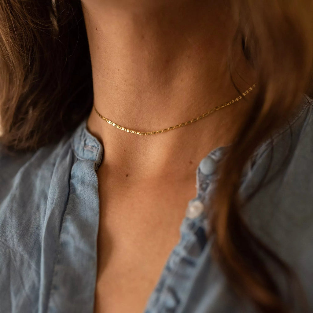 Dainty 14K Gold Chain Choker - Necklaces - Elk & Bloom