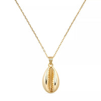 Dainty 14K Gold Cowrie Shell Clam Necklace - Necklaces - Elk & Bloom