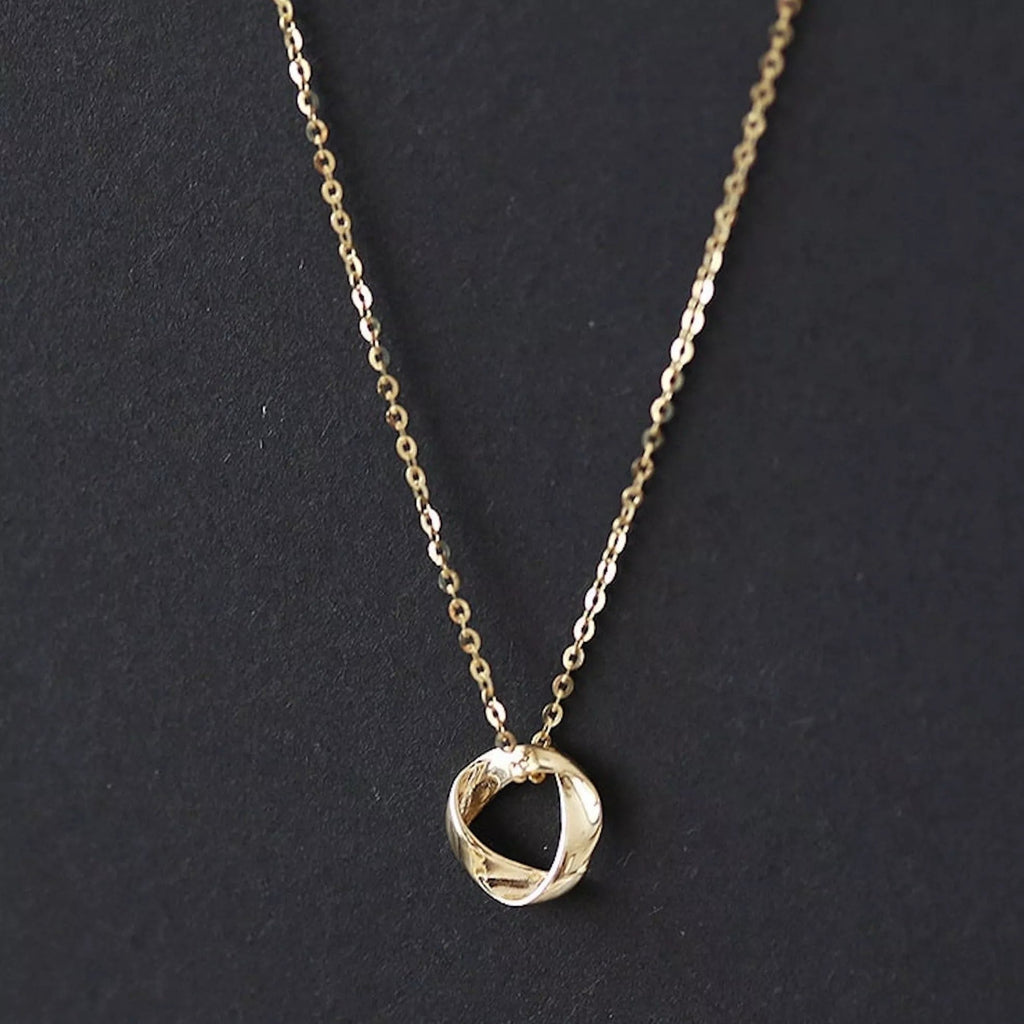 Dainty Gold Circle Karma Necklace - Necklaces - Elk & Bloom
