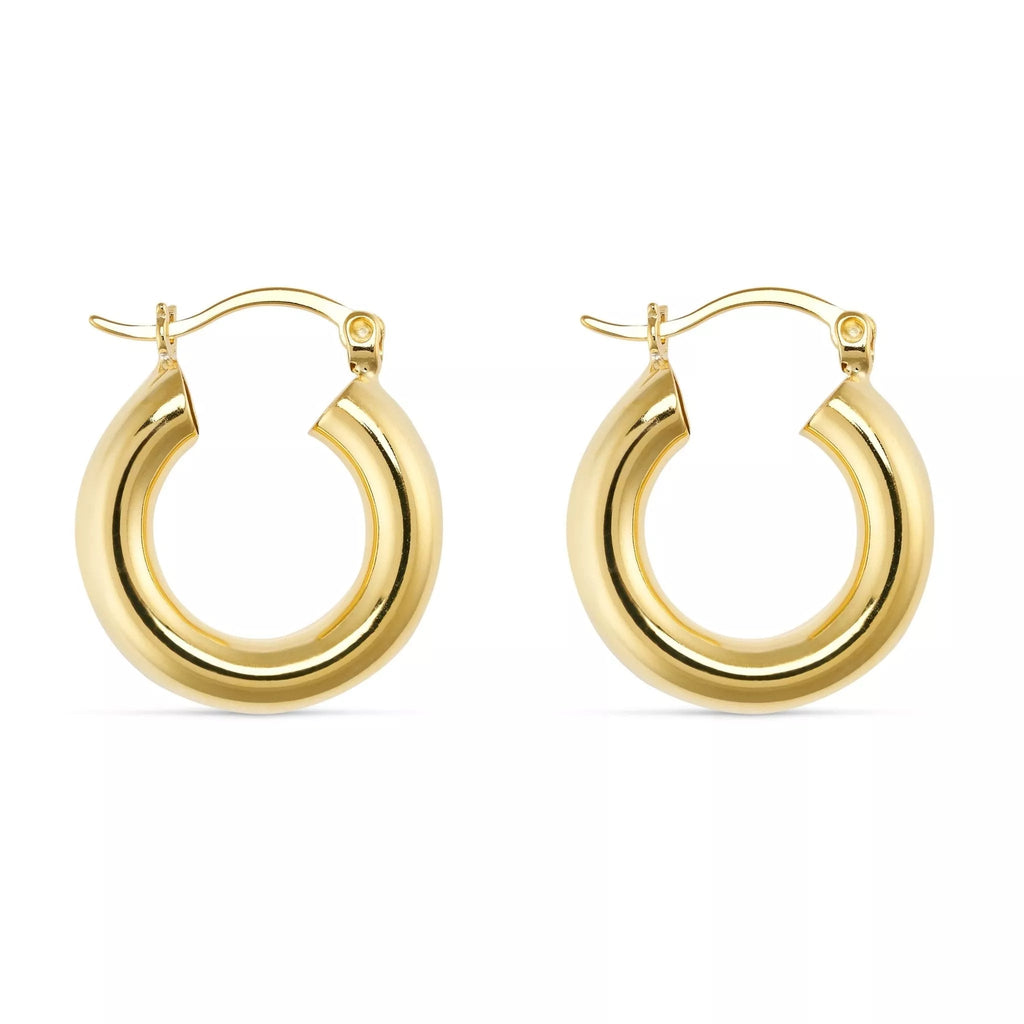 Small 14K Gold Thick Hoops - Earrings - Elk & Bloom