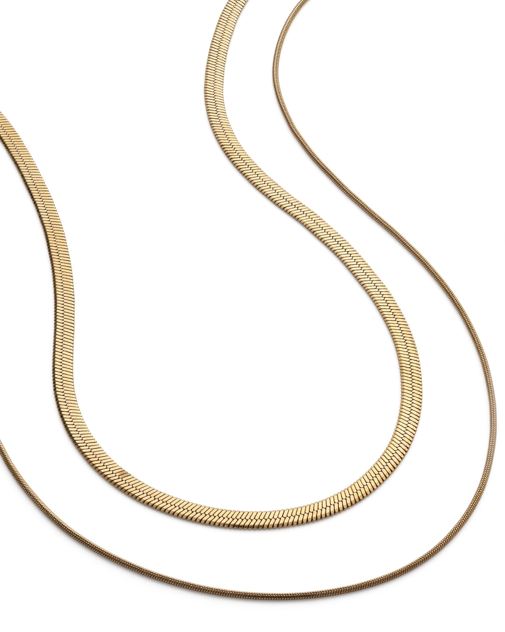 14K Gold Double Snake Chain Choker - Necklaces - Elk & Bloom
