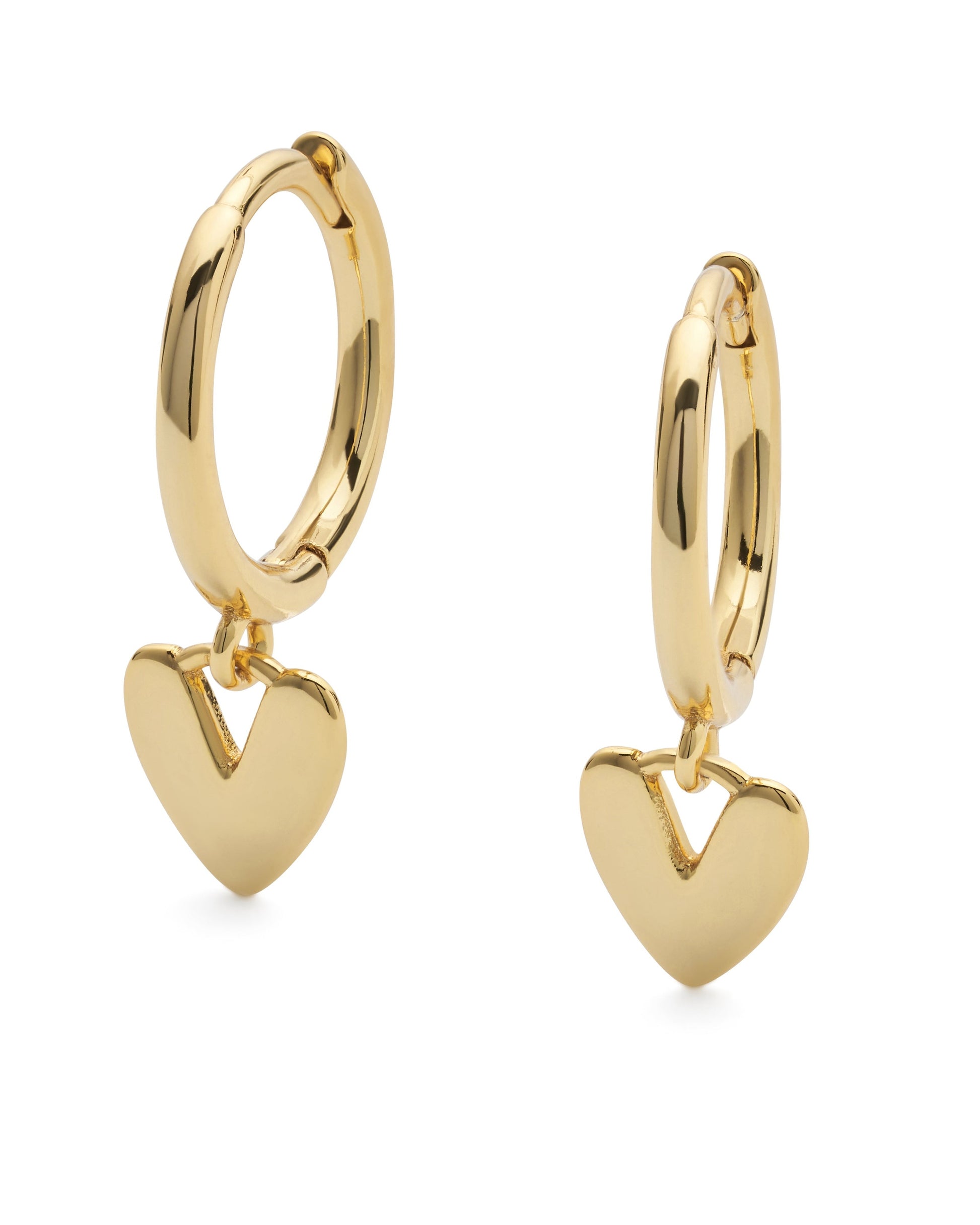 14k Gold Love Heart Hoop Earrings - Earrings - Elk & Bloom