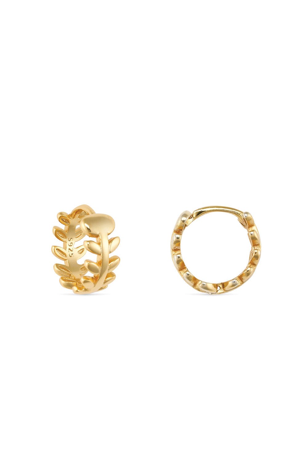 14K Gold Hoop Earring Small Gold Flower Earring Flower Hoop Vintage Earring Gold Minimalist Earring Chunky Huggie Tiny Hoop Earring Elk Bloom