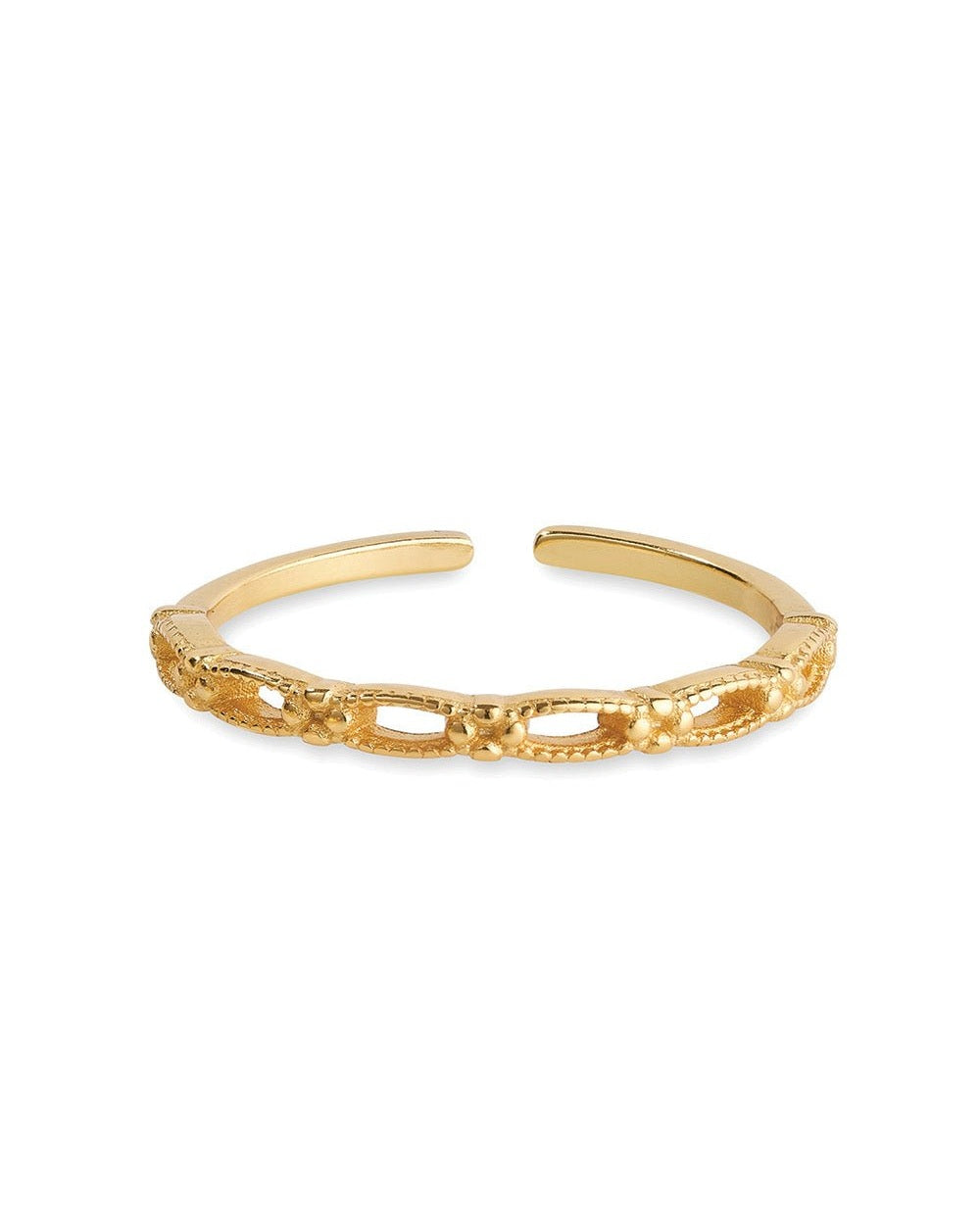 14K Gold Promise Link Stacking Ring - Rings - Elk & Bloom