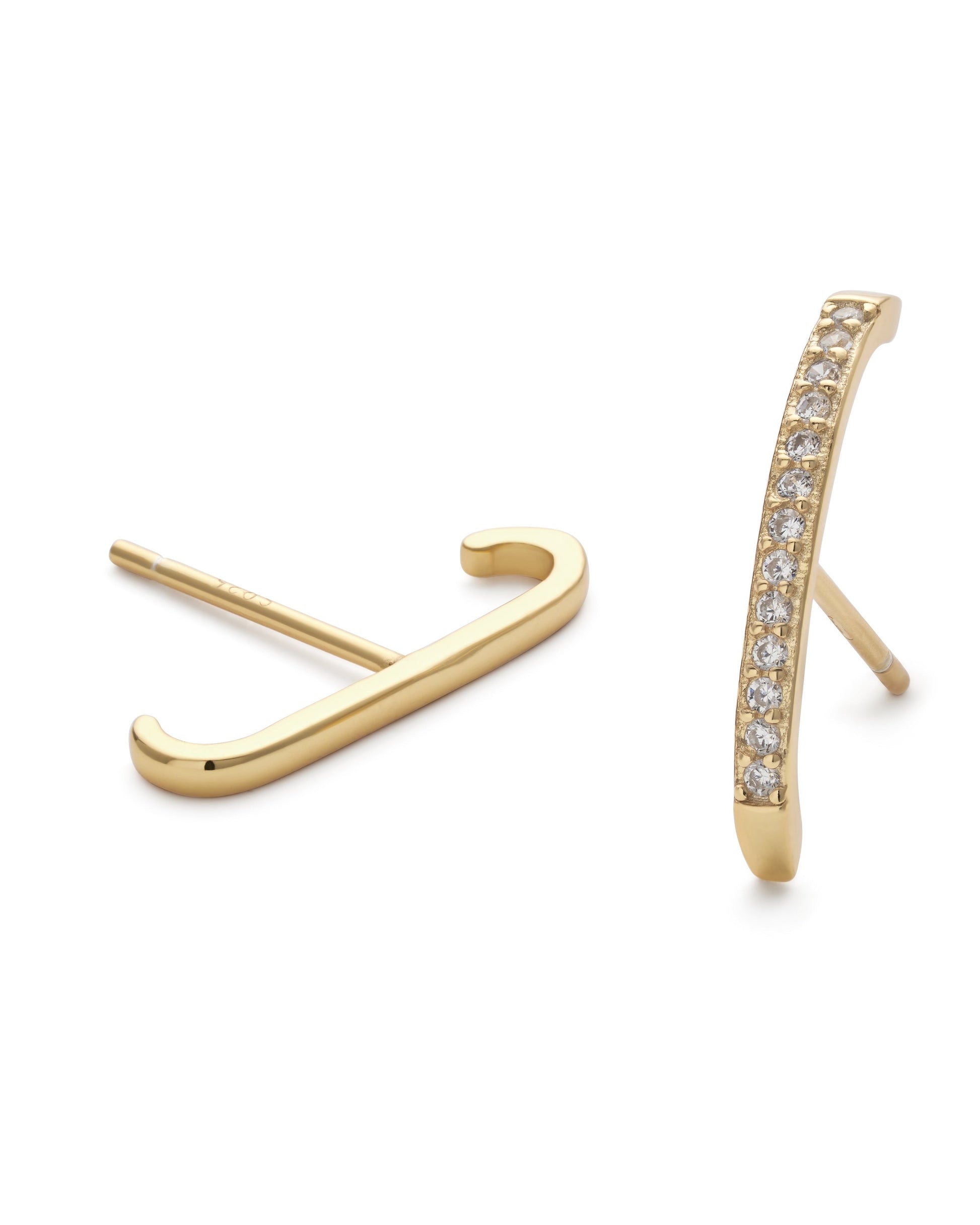 14K Gold Small Bar Stud Earrings - Earrings - Elk & Bloom
