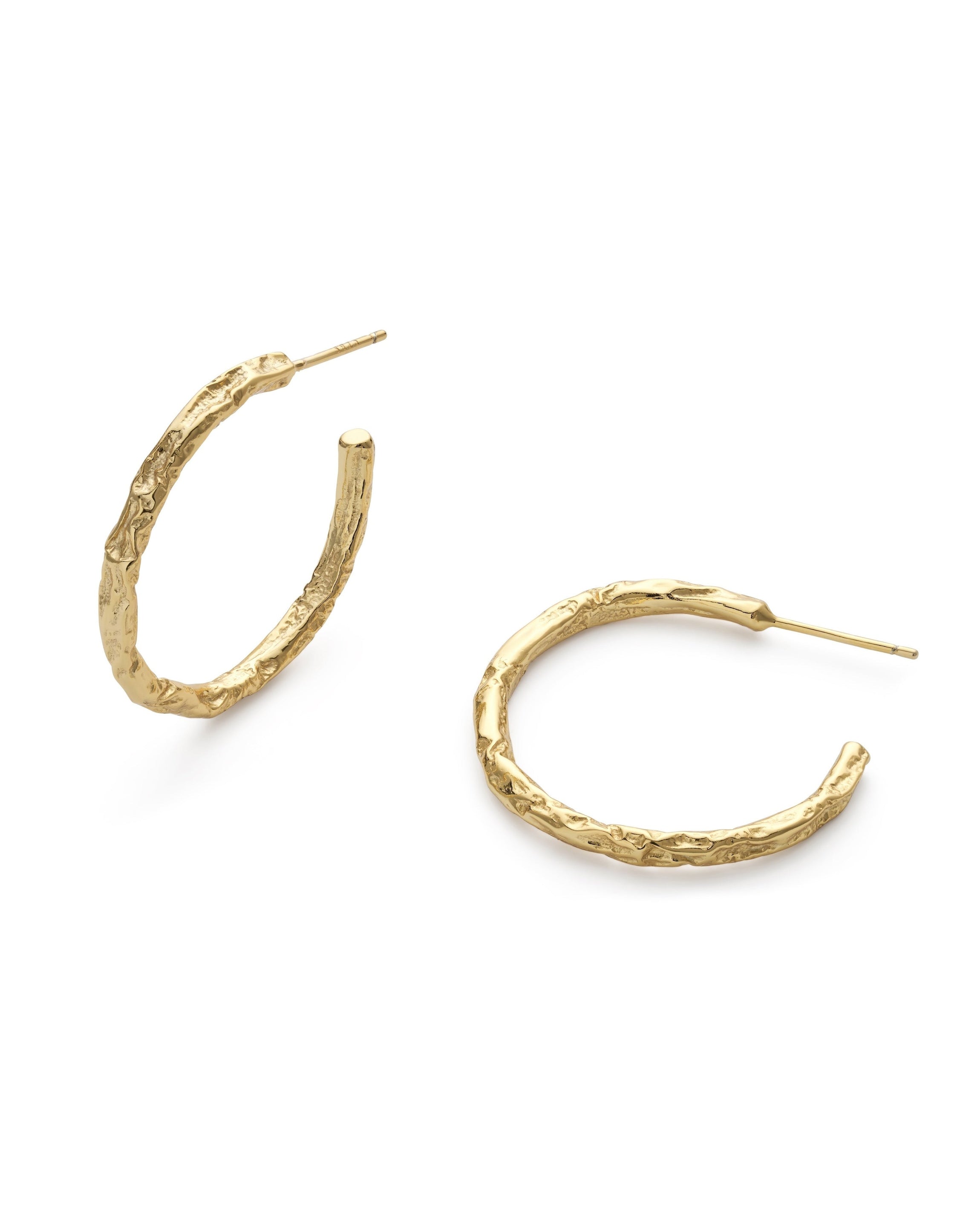 14K Medium Gold Thin Hoop Earrings