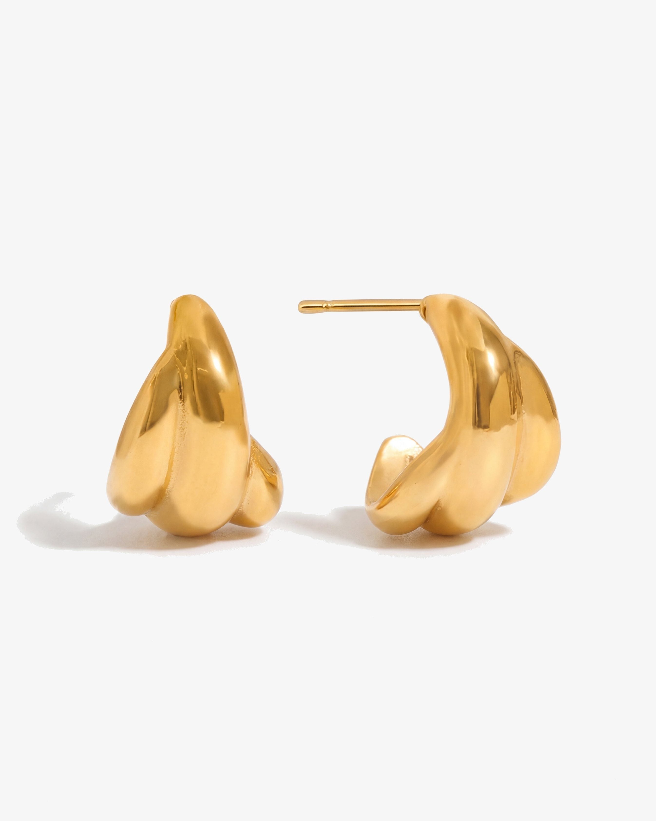 Chunky 14K Gold Triple Wrap Studs