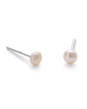 4.5mm Small Silver Real Pearl Stud Earrings - Earrings - Elk & Bloom