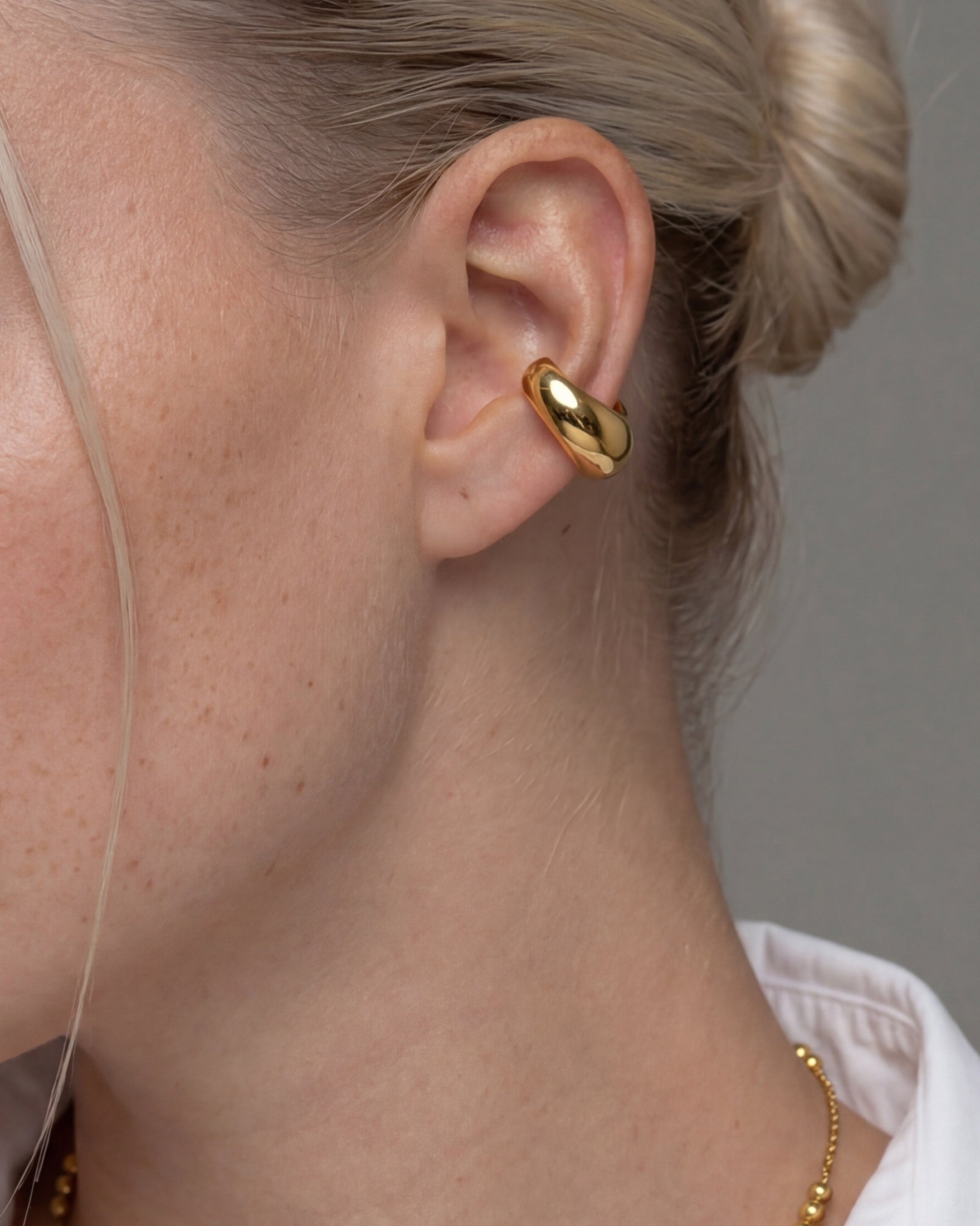 Chubby 14k Gold Huggie Hoop Ear Cuff