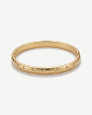 Chunky Gemstone Starlight 14K Gold Bangle