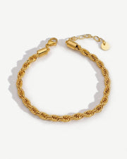 Twisted Rope Chain 14K Gold Bracelet