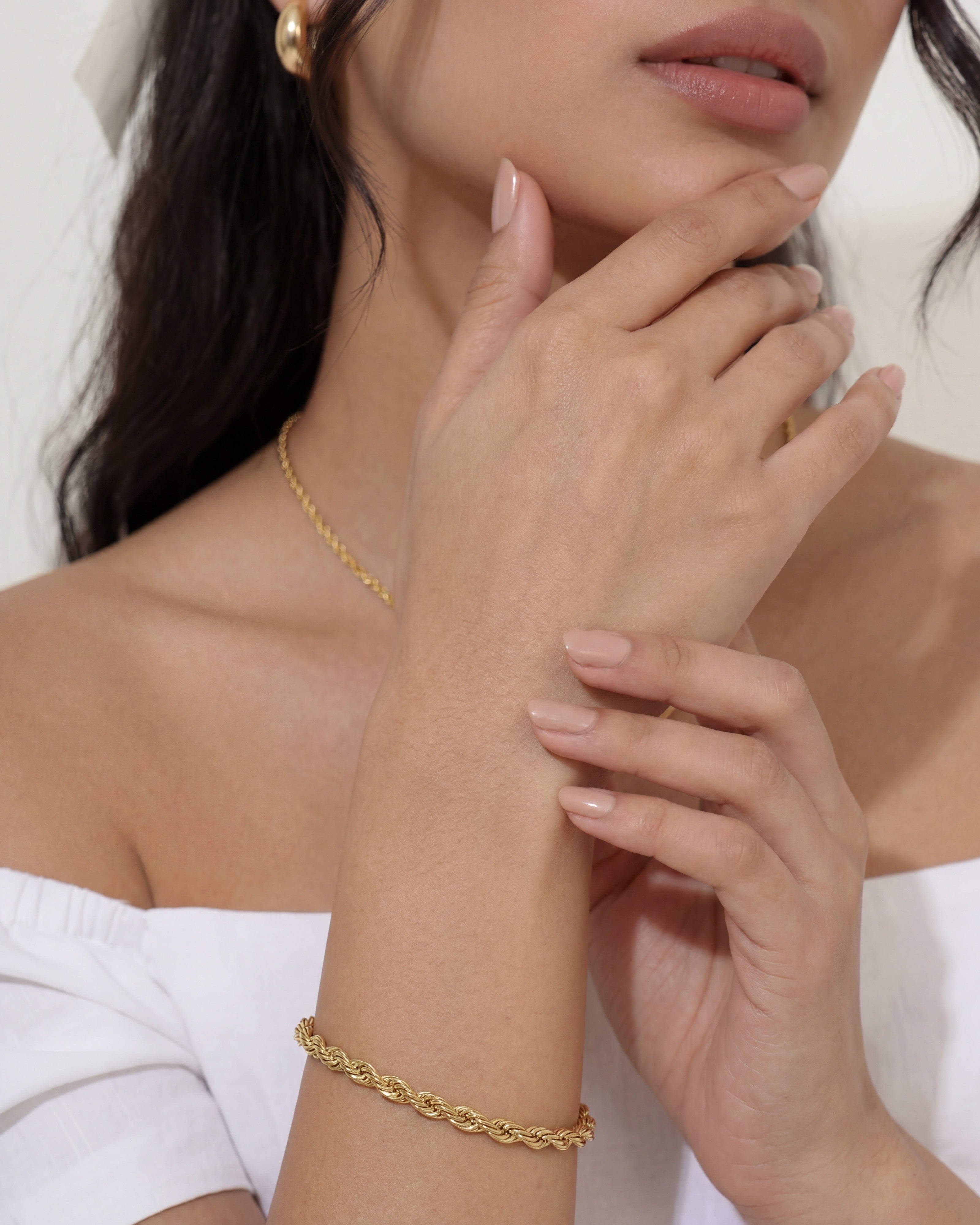 Twisted Rope Chain 14K Gold Bracelet