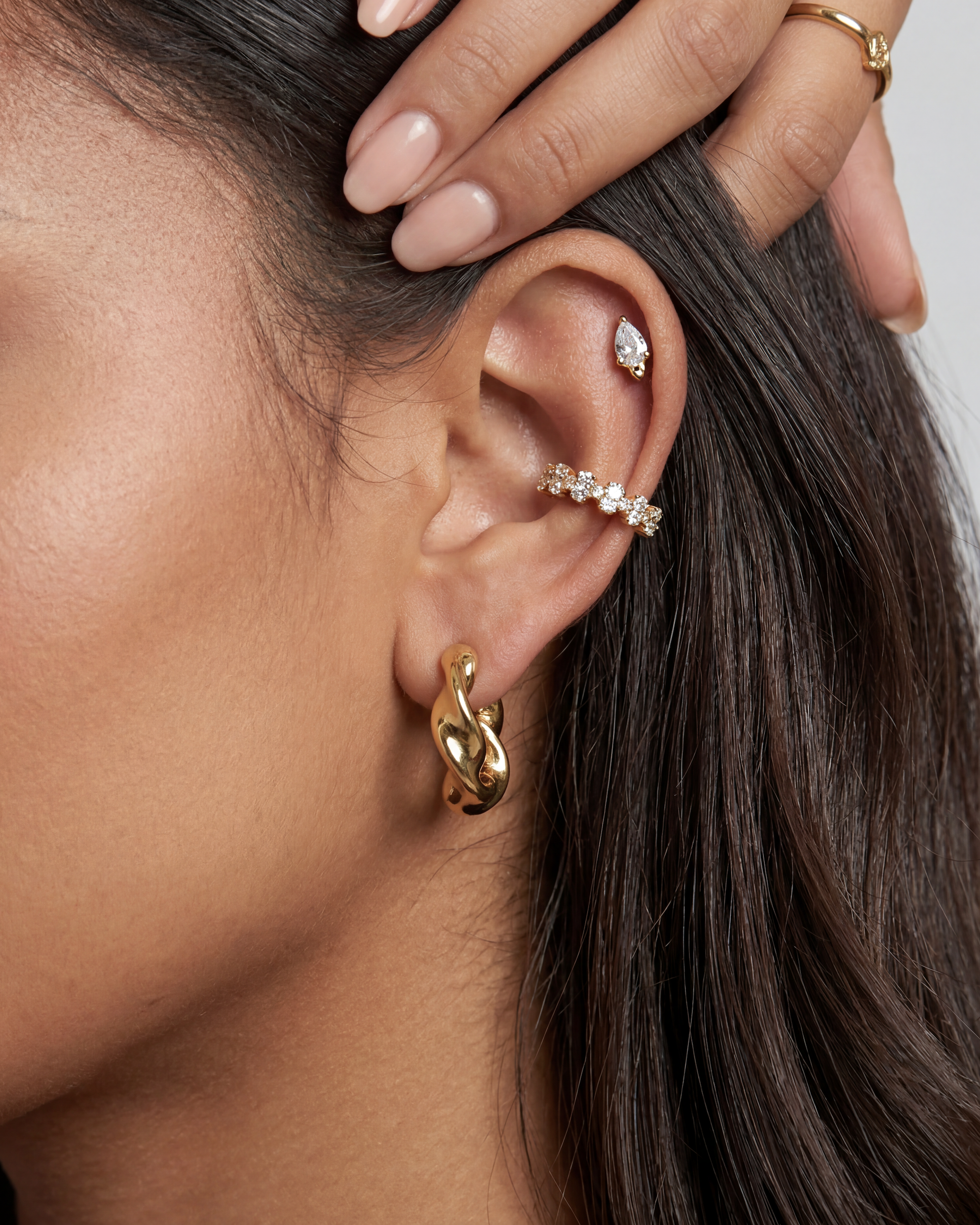 Dainty 14K Gold Solitaire Tennis Studs