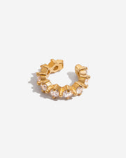 Dainty 14k Gold Solitaire Tennis Hoop Ear Cuff