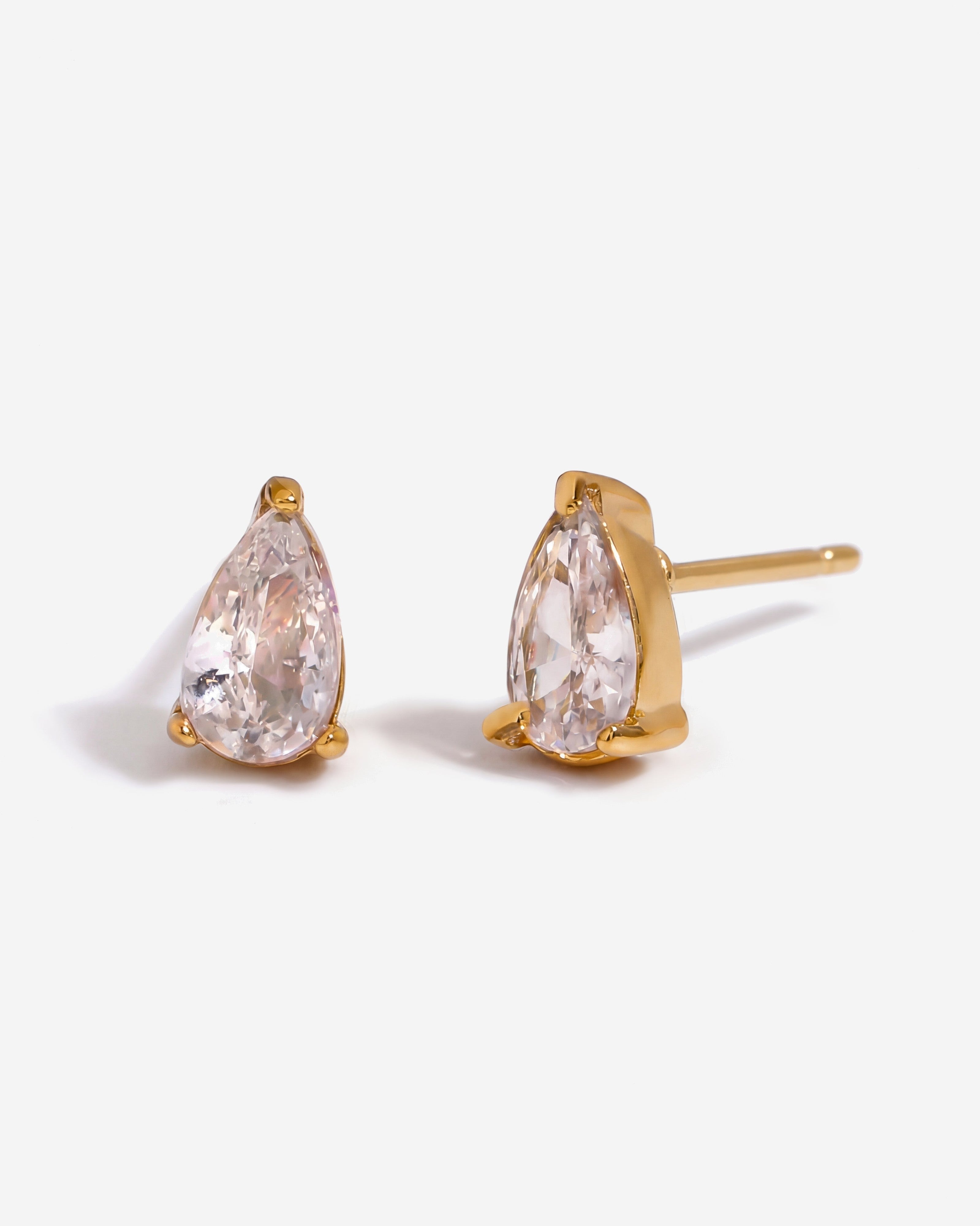 Dainty 14K Gold Solitaire Tennis Studs
