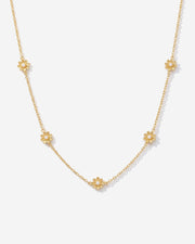 14K Gold Flower Choker Necklace