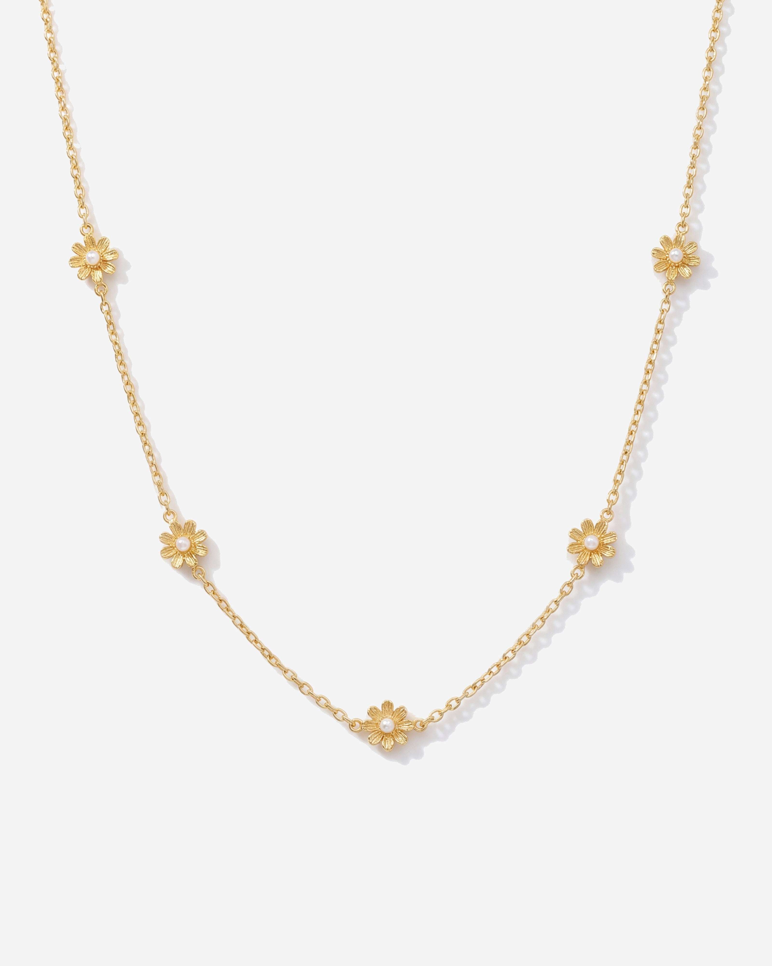 14K Gold Flower Choker Necklace