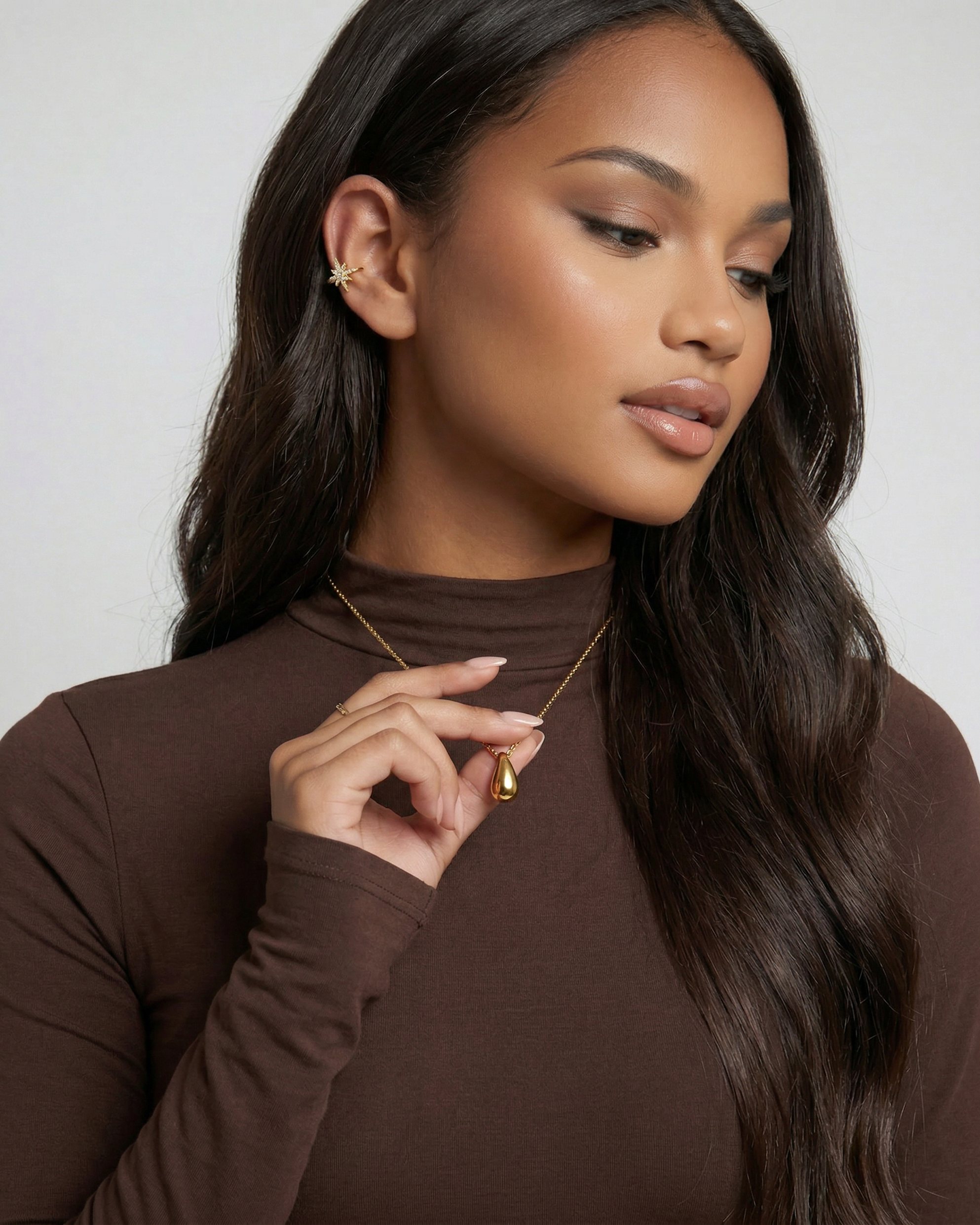 14K Gold Dainty Teardrop Pendant Necklace