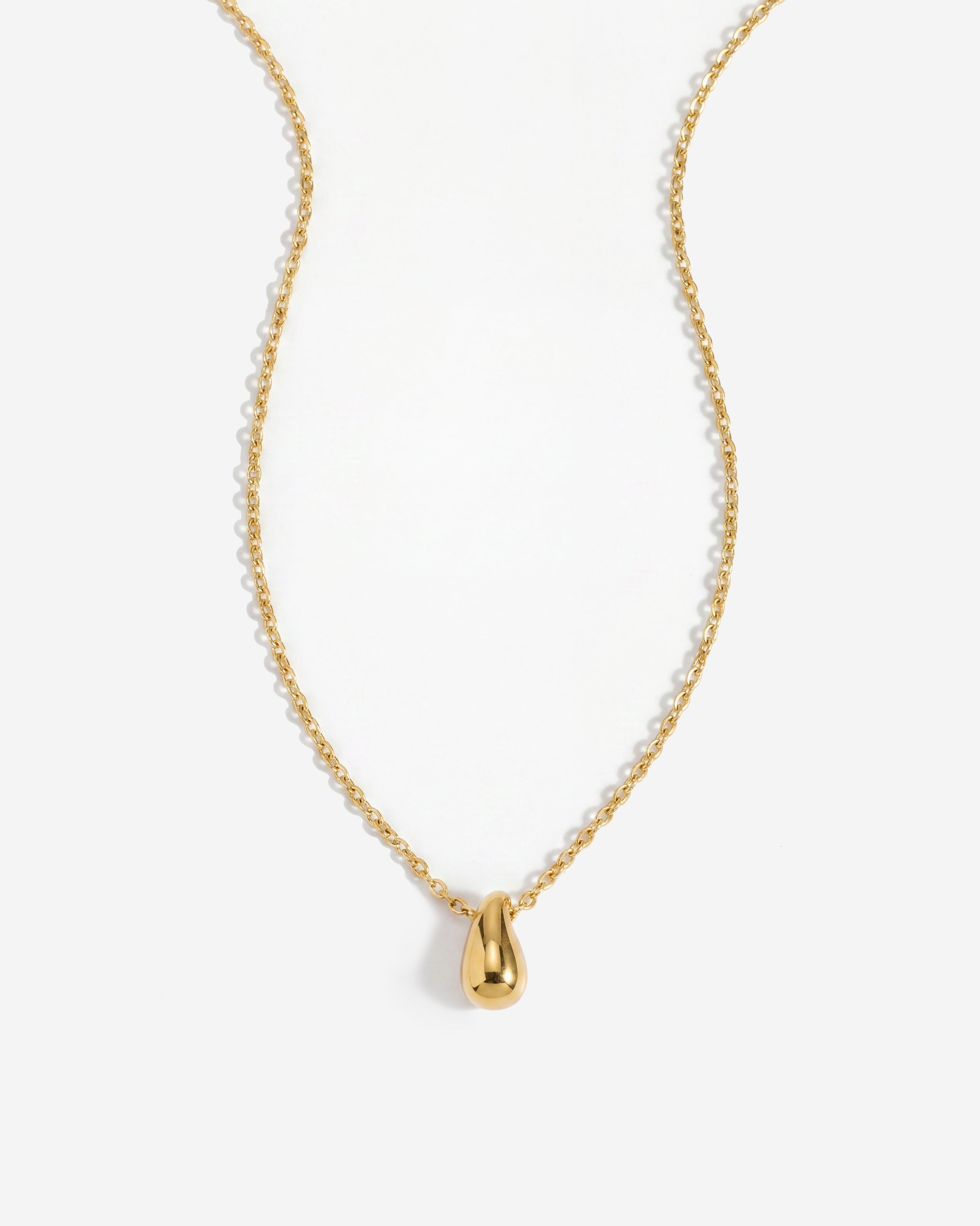 14K Gold Dainty Teardrop Pendant Necklace