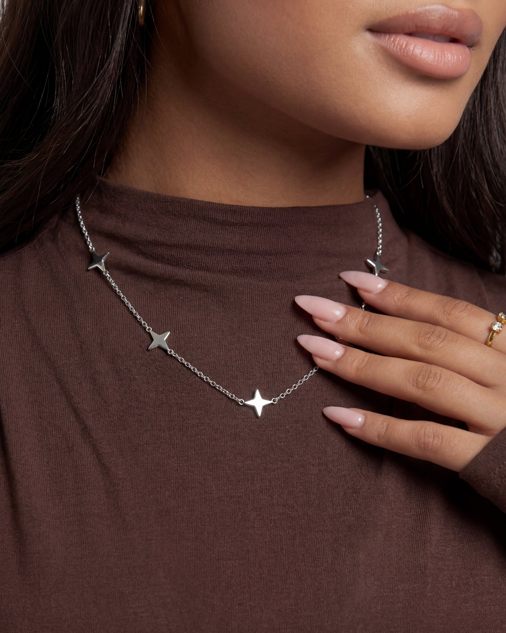 Silver Lucky Clover Choker Necklace