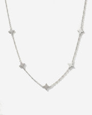 Silver Lucky Clover Choker Necklace