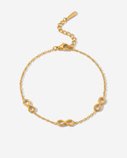 14K Gold Infinity Loop Chain Bracelet