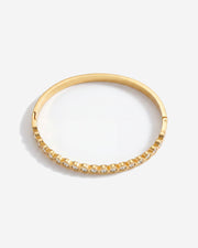 Chunky Solitaire Tennis 14K Gold Bangle