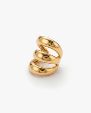 Triple Wrap 14k Gold Huggie Hoop Ear Cuff