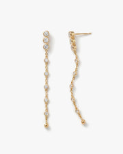 Solitaire 14K Gold Droplet Stud Earrings