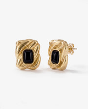 Chunky 14K Gold Molten Wave Stud Earrings