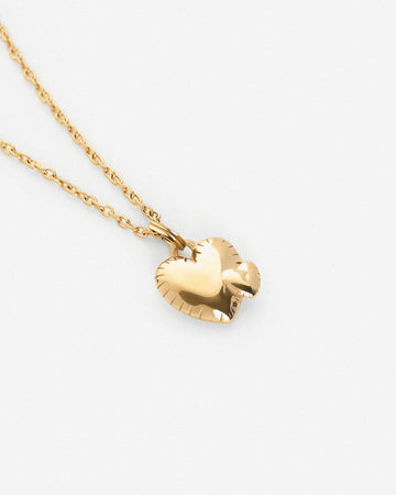 Mummy and Baby Double Hearts 14K Gold Pendant Necklace