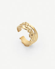 Molten Moment Chunky Abstract 14K Gold Chain Ring