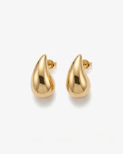Small Chubby 14K Gold Teardrop Drop Studs
