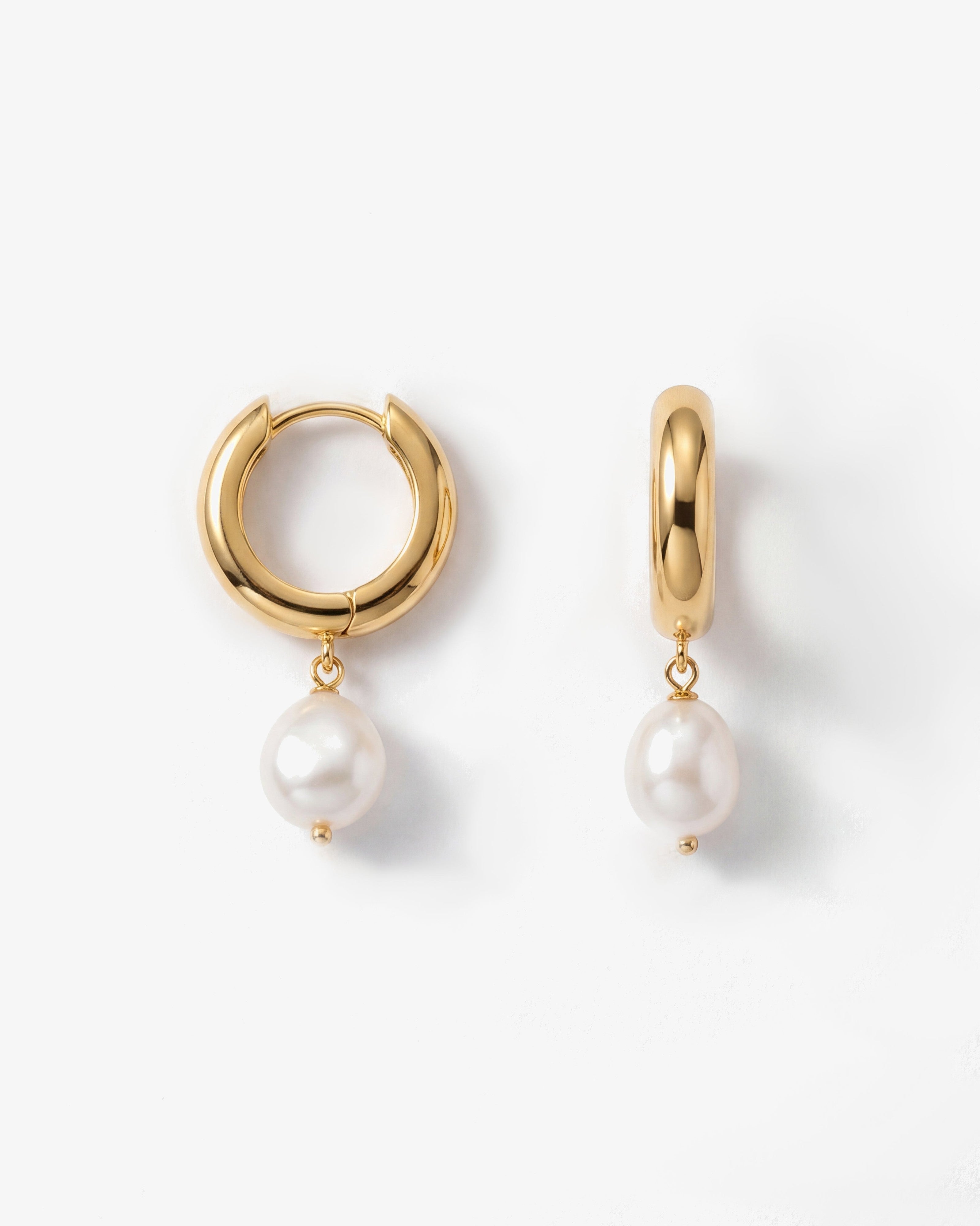 Chunky 14K Gold Freshwater Hoops